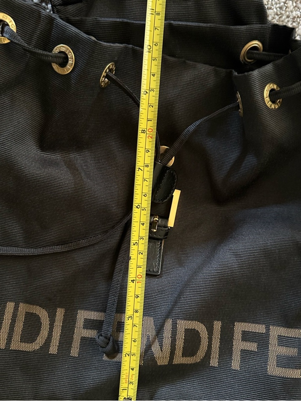 Fendi Vintage Nylon Drawstring Backpack; GUC - Picture 6 of 16